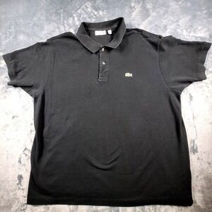 VTG Lacoste Shirt Men's 4XL Short Sleeve Polo Black Embroidered Logo Y2K